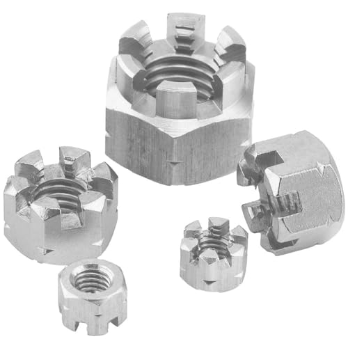 2 Stück Kronenmuttern M12 Edelstahl A2 Sicherungsmutter DIN 935 WIBTEC® von WIBTEC