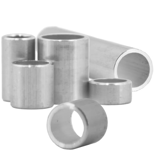 25 Stück Distanzhülse 10x8x20 mm (Außen x Innen x Länge) Aluminium (Alu) Ohne Gewinde Rohr nahtlos Abstandshalter Abstandshülsen WIBTEC® von WIBTEC