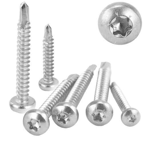 50 Stück Bohrschrauben Linsenkopf 4,2x13 mm Edelstahl A2 Selbstschneidende Blechschrauben für Weichmetalle (Form M) DIN 7504 WIBTEC® von WIBTEC