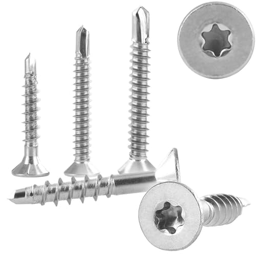 50 Stück Spanplattenschrauben 4x55 mit Bohrspitze TORX (TX) Edelstahl A2 Teilgewinde Edelstahlschrauben WIBTEC® von WIBTEC