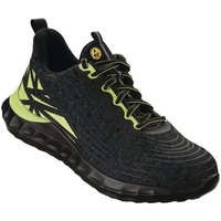 Sicherheitsschuh LOCRI Größe 46 W. 10,5 schwarz/grün Weite 10,5 S1PS FO SR ESD EN ISO 20345 Mesh-Material von WICA