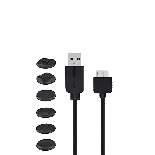 WICAREYO Ladekabel für PS Vita 1000, 1.2 m / 3.9 FT Datenübertragung USB Stromkabel Mit 6pcs Daumen Grip Caps für PS Vita 1000 von WICAREYO