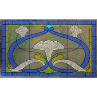 Jugendstil-Tafel Stained Glass Effect Fensterbild | 40 X 25cm von WICOART