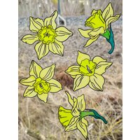 Wicoart Selbstklebende Fensterfarbe Fensteraufkleber Glasmalerei Aufkleber Kunst Set Von 5 Narzissen Wicoart Selbstklebende Fensterfarbe Fensteraufkleber Glasmalerei Aufkleber Kunst Set Von 5 Narzissen von WICOART