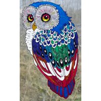 Wicoart Selbstklebende Fensterfolie Glasmalerei Vitrail Hiboux Coloré von WICOART