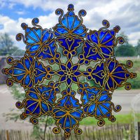 Wicoart Sticker Fensterfolie Glasmalerei Optik Mandala Suncatcher Energie 30 X cm von WICOART