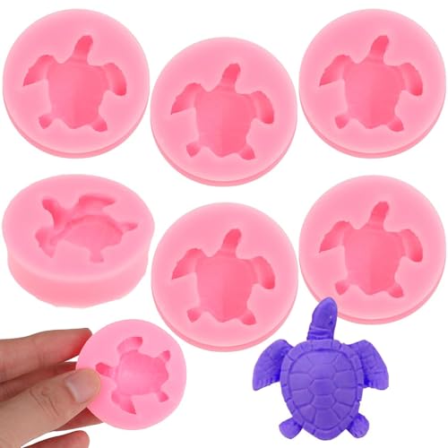 WIDEBG Schildkröte Silikonform 3D Meerestiere Silikonformen Turtles Silikon Formen Schildkröten DIY Gießform für Fondant Schokoladen Kuchen Süßigkeiten Kerzen 6 Stück von WIDEBG