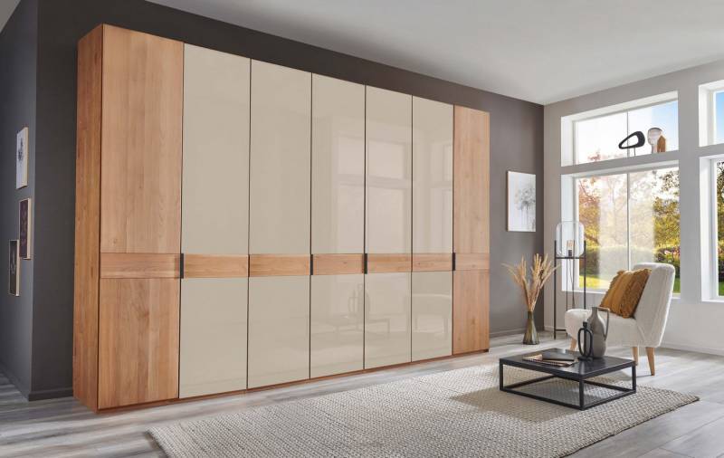 WIEMANN Drehtürenschrank Cardiff, Massivholztüren in Kombination mit Glas- oder Spiegeltüren (4 Breiten, 2 Höhen 216/236cm auswählbar) hochwertiges Design in langlebiger Qualität, viel Stauraum von WIEMANN