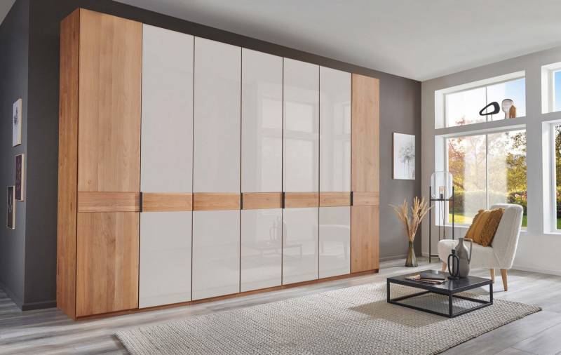 WIEMANN Drehtürenschrank Cardiff, Massivholztüren in Kombination mit Glas- oder Spiegeltüren (4 Breiten, 2 Höhen 216/236cm auswählbar) hochwertiges Design in langlebiger Qualität, viel Stauraum von WIEMANN