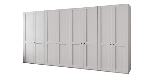 WIEMANN Drehtürenschrank Landhausstil Kleiderschrank 400cm breit, Weiß, Höhe 216cm, Marlow von WIEMANN