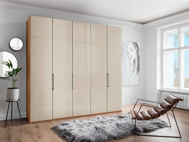 WIEMANN Drehtürenschrank Monaco, Kleiderschrank, Schrank, Wäscheschrank, mit edler Glasfront (2 Breiten, 2 Höhen 216/236 cm auswählbar, MADE IN GERMANY) hochwertigen Beschläge inkl. Türdämpfung, variable Inneneinteilung von WIEMANN