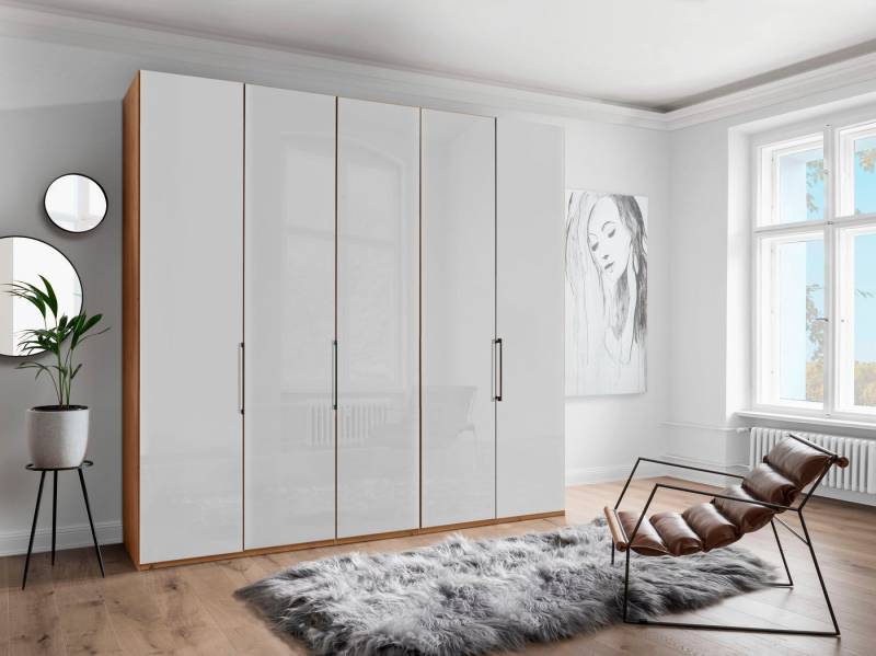 WIEMANN Drehtürenschrank Monaco, Kleiderschrank, Schrank, Wäscheschrank, mit edler Glasfront (2 Breiten, 2 Höhen 216/236 cm auswählbar, MADE IN GERMANY) hochwertigen Beschläge inkl. Türdämpfung, variable Inneneinteilung von WIEMANN