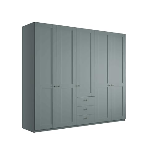 WIEMANN Drehtürenschrank mit 3 Schubkästen, Landhausstil Kleiderschrank 250cm breit, Salbeigrün, Höhe 216cm, Marlow von WIEMANN