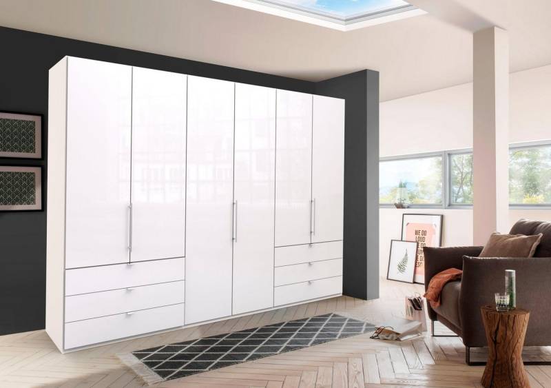 WIEMANN Falttürenschrank Loft, Kleiderschrank, Schrank, Wäscheschrank, mit Glasfront (3 Breiten, 2 Höhen 216/236 cm auswählbar, MADE IN GERMANY) inkl. gepämpften Schubkästen und Türen, mit Panoramaöffnung von WIEMANN