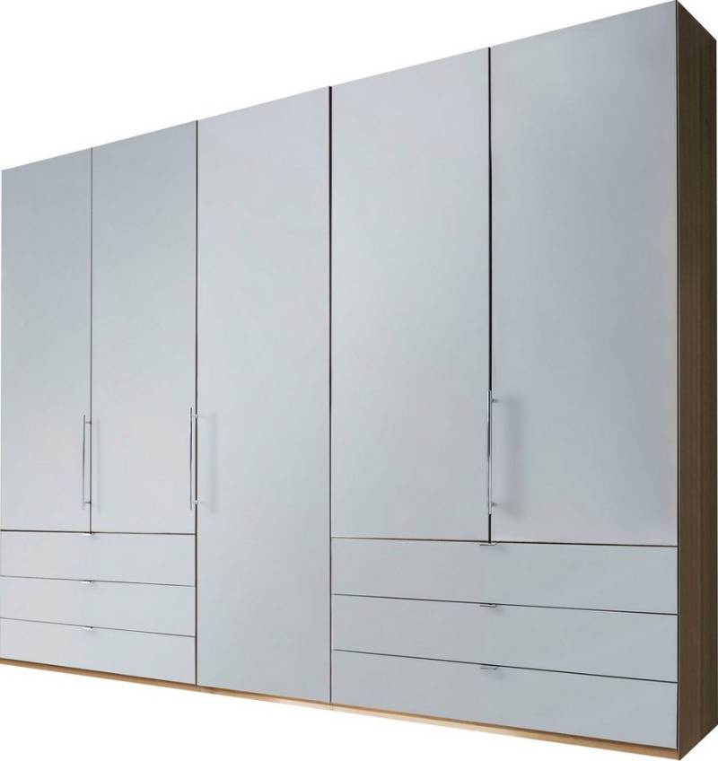 WIEMANN Falttürenschrank Loft, Kleiderschrank, Schrank, Wäscheschrank, mit Glasfront (3 Breiten, 2 Höhen 216/236 cm auswählbar, MADE IN GERMANY) inkl. gepämpften Schubkästen und Türen, mit Panoramaöffnung von WIEMANN