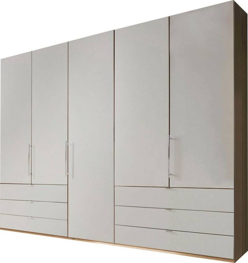 WIEMANN Falttürenschrank Loft, Kleiderschrank, Schrank, Wäscheschrank, mit Glasfront (3 Breiten, 2 Höhen 216/236 cm auswählbar, MADE IN GERMANY) inkl. gepämpften Schubkästen und Türen, mit Panoramaöffnung von WIEMANN