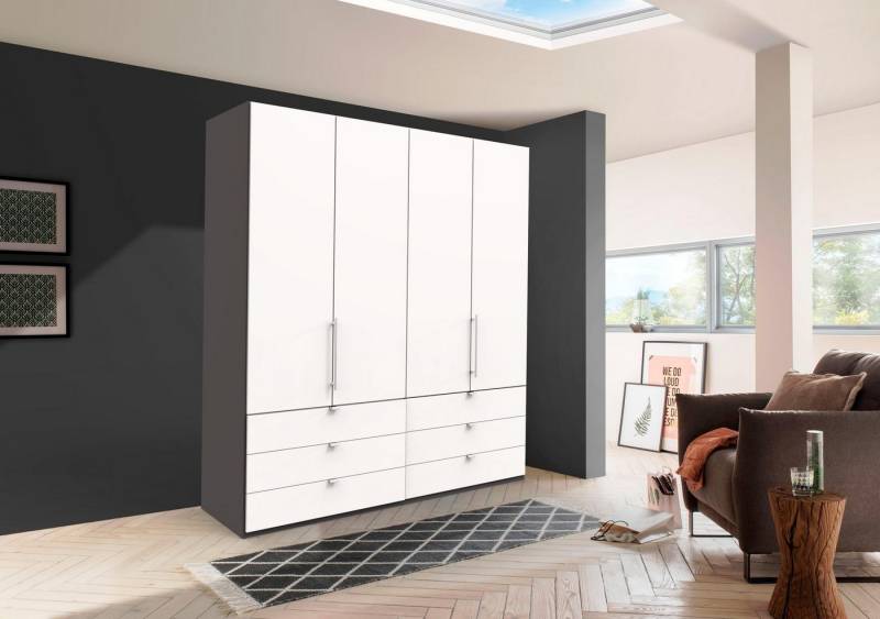 WIEMANN Falttürenschrank Loft, Kleiderschrank, Schrank, Wäscheschrank, mit Glasfront (3 Breiten, 2 Höhen 216/236 cm auswählbar, MADE IN GERMANY) inkl. gepämpften Schubkästen und Türen, mit Panoramaöffnung von WIEMANN