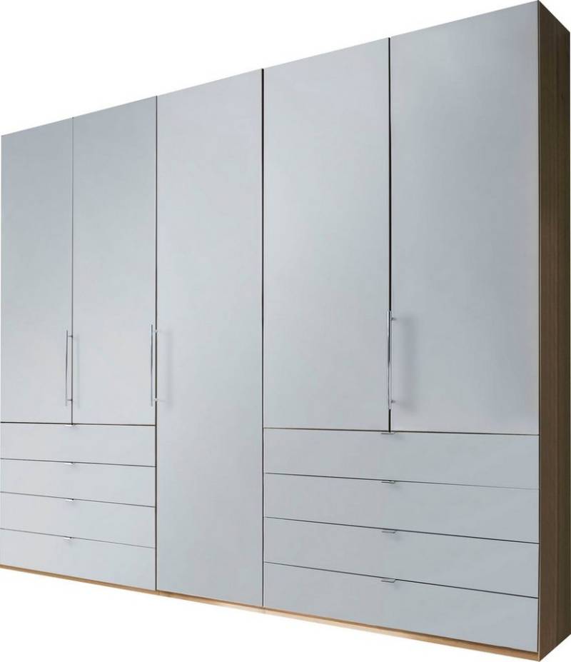 WIEMANN Falttürenschrank Loft, Kleiderschrank, Schrank, Wäscheschrank, mit Glasfront (3 Breiten, 2 Höhen 216/236 cm auswählbar, MADE IN GERMANY) inkl. gepämpften Schubkästen und Türen, mit Panoramaöffnung von WIEMANN