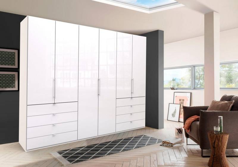 WIEMANN Falttürenschrank Loft, hochwertige Glasfront, Metallgriffe, viel Stauraum (3 Breiten: 200cm/250cm/300cm, Höhe: 236cm) Qualität trifft edles Design, 8 Schubkästen, 6 Türen von WIEMANN