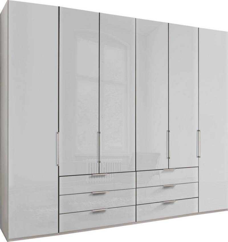 WIEMANN Falttürenschrank Monaco, Kleiderschrank, Schrank, Wäscheschrank, mit edler Glasfront (2 Breiten, 2 Höhen 216/236 cm auswählbar, MADE IN GERMANY) inkl. gepämpften Schubkästen und Türen, mit Panoramaöffnung von WIEMANN