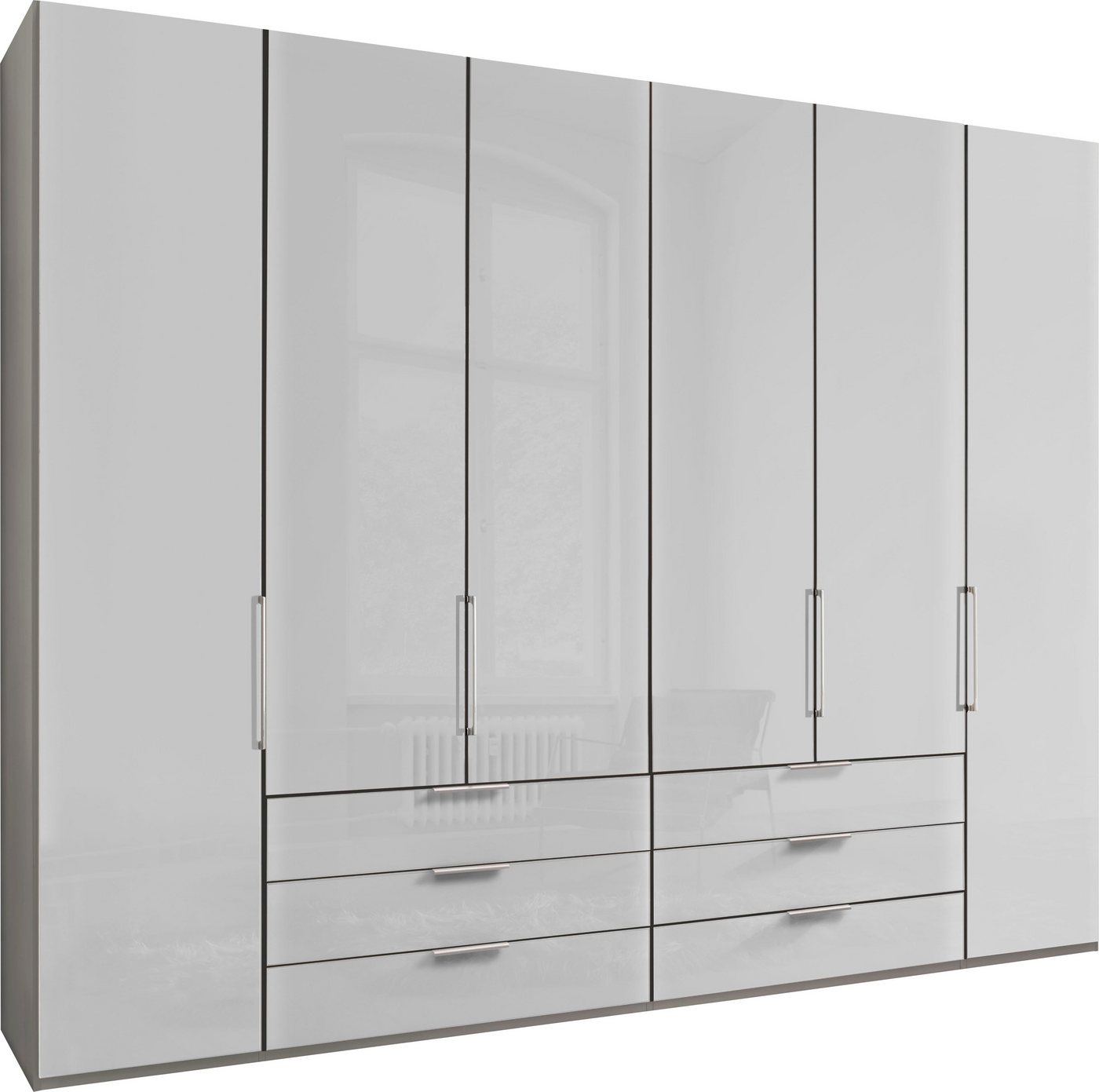 WIEMANN Falttürenschrank Monaco, Kleiderschrank, Schrank, Wäscheschrank, mit edler Glasfront (2 Breiten, 2 Höhen 216/236 cm auswählbar, MADE IN GERMANY) inkl. gepämpften Schubkästen und Türen, mit Panoramaöffnung WIEMANN Falttürenschrank Monaco, Kleiderschrank, Schrank, Wäscheschrank, mit edler Glasfront (2 Breiten, 2 Höhen 216/236 cm auswählbar, MADE IN GERMANY) inkl. gepämpften Schubkästen und Türen, mit Panoramaöffnung von WIEMANN