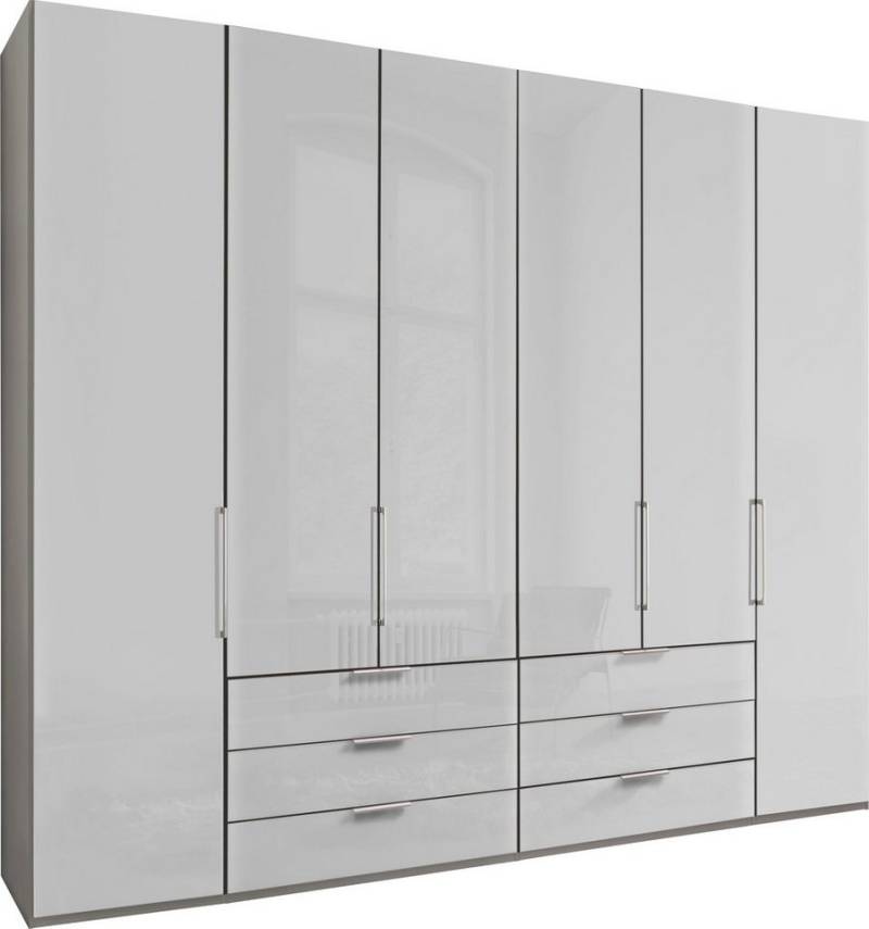 WIEMANN Falttürenschrank Monaco, Kleiderschrank, Schrank, Wäscheschrank, mit edler Glasfront (2 Breiten, 2 Höhen 216/236 cm auswählbar, MADE IN GERMANY) inkl. gepämpften Schubkästen und Türen, mit Panoramaöffnung von WIEMANN