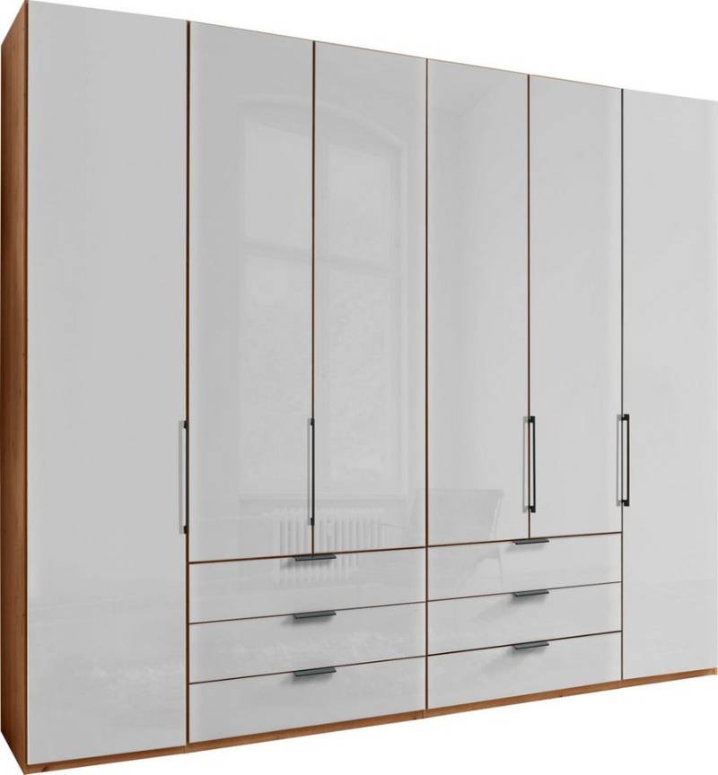 WIEMANN Falttürenschrank Monaco, Kleiderschrank, Schrank, Wäscheschrank, mit edler Glasfront (2 Breiten, 2 Höhen 216/236 cm auswählbar, MADE IN GERMANY) inkl. gepämpften Schubkästen und Türen, mit Panoramaöffnung von WIEMANN