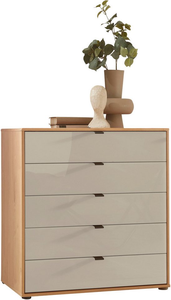 WIEMANN Schubkastenkommode Cardiff Sideboard, Wäscheschrank, teilmassiv Erle, mit Schubladen (Glas- oder Massivholzfront, verschiedene Breiten, MADE IN GERMANY), Schubkästen inklusive Selbsteinzug und Dämpfung von WIEMANN