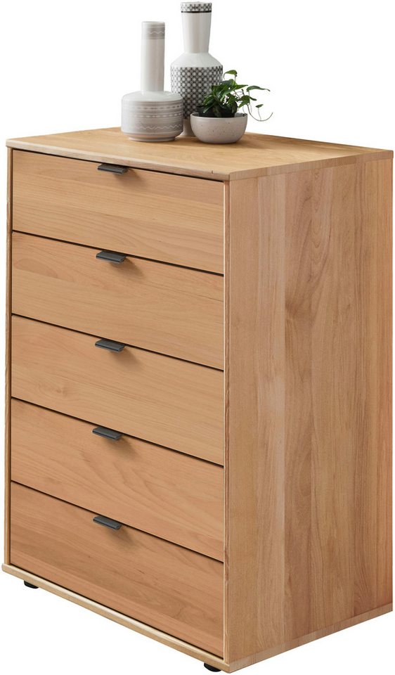 WIEMANN Schubkastenkommode Cardiff Sideboard, Wäscheschrank, teilmassiv Erle, mit Schubladen (Glas- oder Massivholzfront, verschiedene Breiten, MADE IN GERMANY), Schubkästen inklusive Selbsteinzug und Dämpfung von WIEMANN