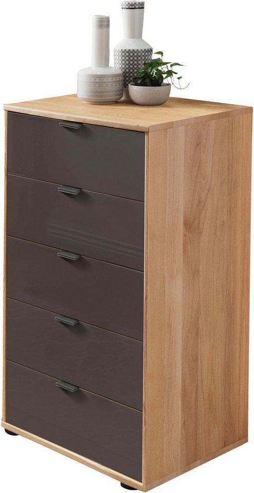 WIEMANN Schubkastenkommode Cardiff Sideboard, Wäscheschrank, teilmassiv Erle, mit Schubladen (Glas- oder Massivholzfront, verschiedene Breiten, MADE IN GERMANY), Schubkästen inklusive Selbsteinzug und Dämpfung von WIEMANN