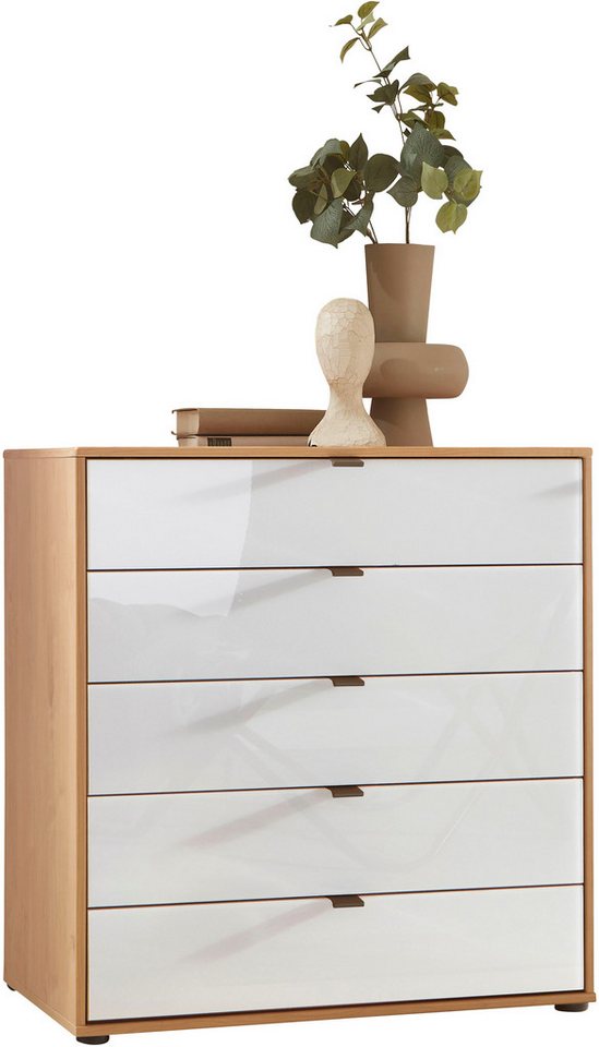 WIEMANN Schubkastenkommode Cardiff Sideboard, Wäscheschrank, teilmassiv Erle, mit Schubladen (Glas- oder Massivholzfront, verschiedene Breiten, MADE IN GERMANY), Schubkästen inklusive Selbsteinzug und Dämpfung von WIEMANN