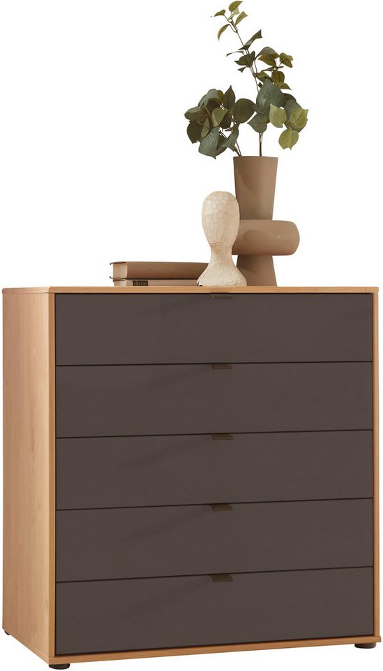 WIEMANN Schubkastenkommode Cardiff Sideboard, Wäscheschrank, teilmassiv Erle, mit Schubladen (Glas- oder Massivholzfront, verschiedene Breiten, MADE IN GERMANY), Schubkästen inklusive Selbsteinzug und Dämpfung von WIEMANN
