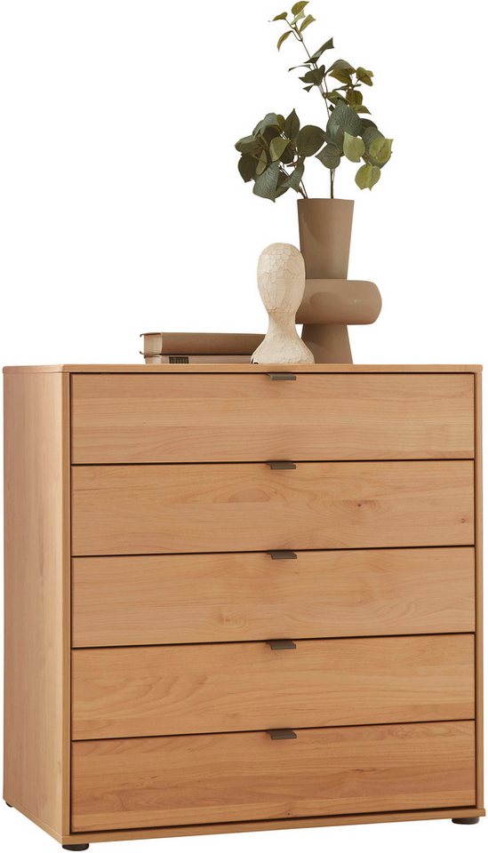 WIEMANN Schubkastenkommode Cardiff Sideboard, Wäscheschrank, teilmassiv Erle, mit Schubladen (Glas- oder Massivholzfront, verschiedene Breiten, MADE IN GERMANY), Schubkästen inklusive Selbsteinzug und Dämpfung von WIEMANN