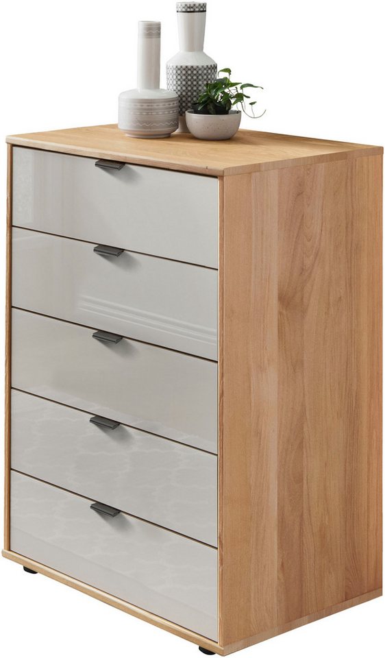 WIEMANN Schubkastenkommode Cardiff Sideboard, Wäscheschrank, teilmassiv Erle, mit Schubladen (Glas- oder Massivholzfront, verschiedene Breiten, MADE IN GERMANY), Schubkästen inklusive Selbsteinzug und Dämpfung von WIEMANN