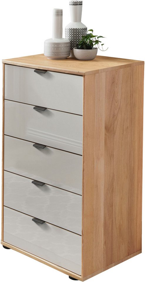 WIEMANN Schubkastenkommode Cardiff Sideboard, Wäscheschrank, teilmassiv Erle, mit Schubladen (Glas- oder Massivholzfront, verschiedene Breiten, MADE IN GERMANY), Schubkästen inklusive Selbsteinzug und Dämpfung von WIEMANN