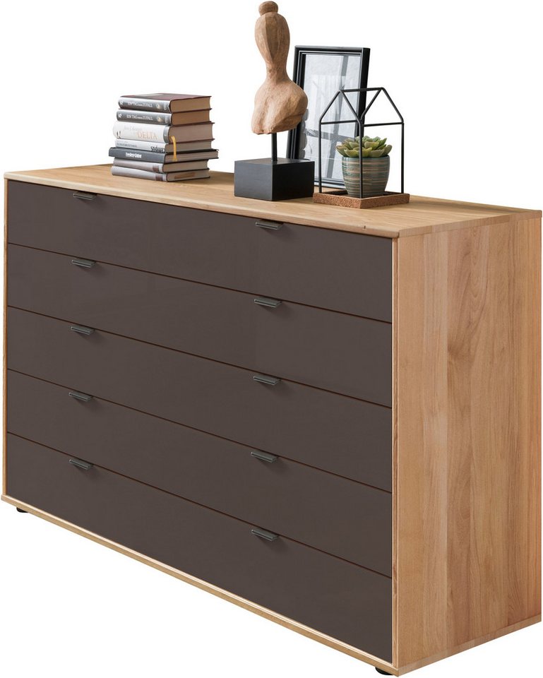 WIEMANN Schubkastenkommode Cardiff Sideboard, Wäscheschrank, teilmassiv Erle, mit Schubladen (Glas- oder Massivholzfront, verschiedene Breiten, MADE IN GERMANY), Schubkästen inklusive Selbsteinzug und Dämpfung von WIEMANN