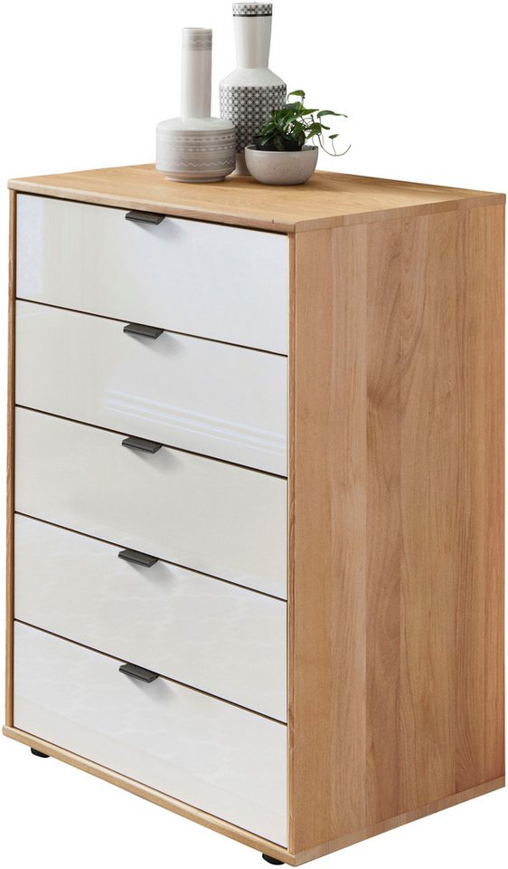 WIEMANN Schubkastenkommode Cardiff Sideboard, Wäscheschrank, teilmassiv Erle, mit Schubladen (Glas- oder Massivholzfront, verschiedene Breiten, MADE IN GERMANY), Schubkästen inklusive Selbsteinzug und Dämpfung von WIEMANN