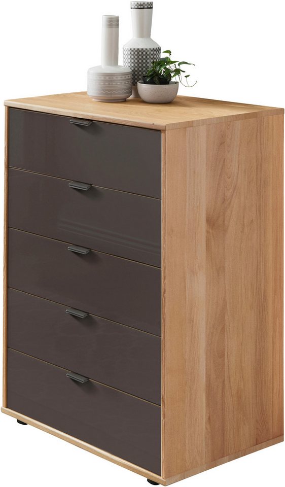 WIEMANN Schubkastenkommode Cardiff Sideboard, Wäscheschrank, teilmassiv Erle, mit Schubladen (Glas- oder Massivholzfront, verschiedene Breiten, MADE IN GERMANY), Schubkästen inklusive Selbsteinzug und Dämpfung von WIEMANN