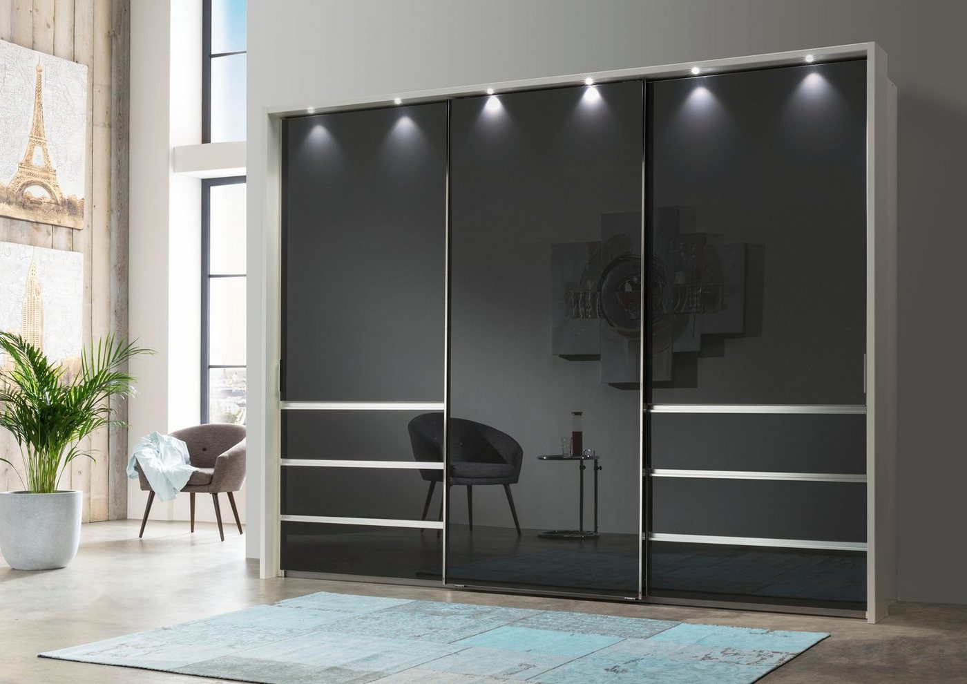 WIEMANN Schwebetürenschrank Malibu, stilvolles Design, Made in Germany mit Glasfront, in verschiedenen Breiten, Schubladen mit Selbsteinzug WIEMANN Schwebetürenschrank Malibu, stilvolles Design, Made in Germany mit Glasfront, in verschiedenen Breiten, Schubladen mit Selbsteinzug von WIEMANN