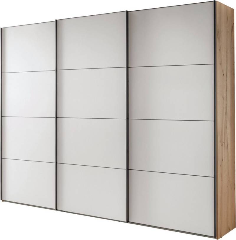 WIEMANN Schwebetürenschrank Phoenix, Made in Germany, modernes Design, Highlight, Blickfang (Viele Farbkombinationen, in 4 Breiten und in 2 Höhen erhältlich) maximaler Staurraum, inkl.Einlegeböden, Wäscheböden u. Dämpfer von WIEMANN