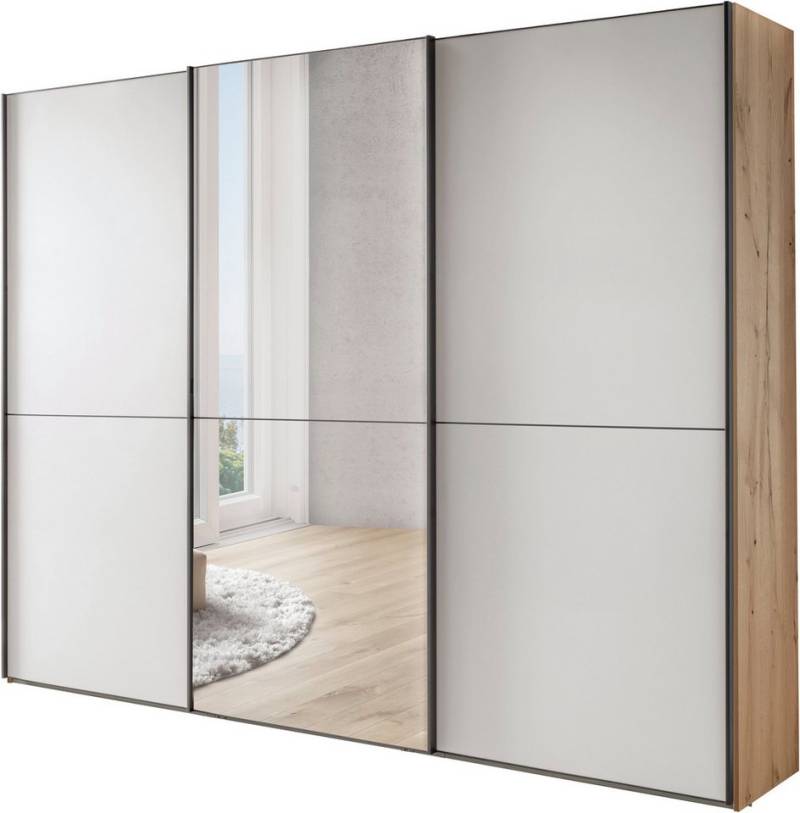 WIEMANN Schwebetürenschrank Phoenix, Made in Germany, modernes Design, Highlight, Blickfang (Viele Farbkombinationen, in 4 Breiten und in 2 Höhen erhältlich) maximaler Staurraum, inkl.Einlegeböden, Wäscheböden u. Dämpfer von WIEMANN