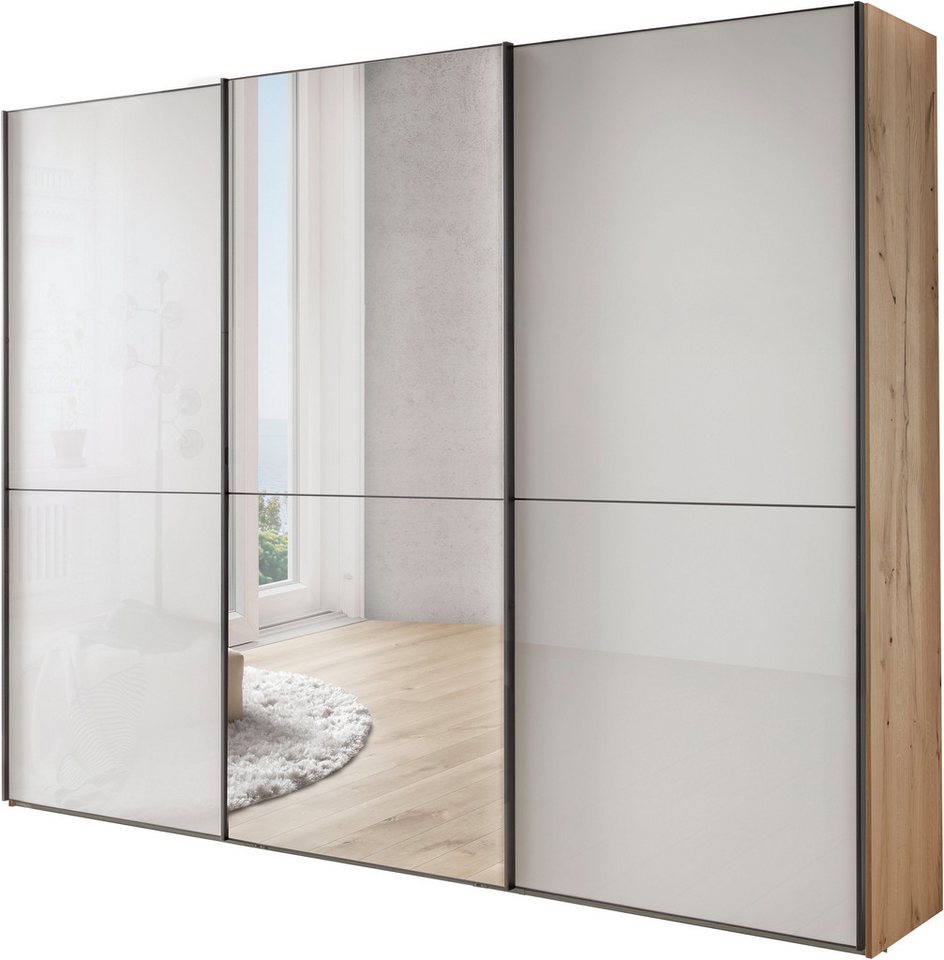 WIEMANN Schwebetürenschrank Phoenix, Made in Germany, modernes Design, Highlight, Blickfang (Viele Farbkombinationen, in 4 Breiten und in 2 Höhen erhältlich) maximaler Staurraum, inkl.Einlegeböden, Wäscheböden u. Dämpfer von WIEMANN