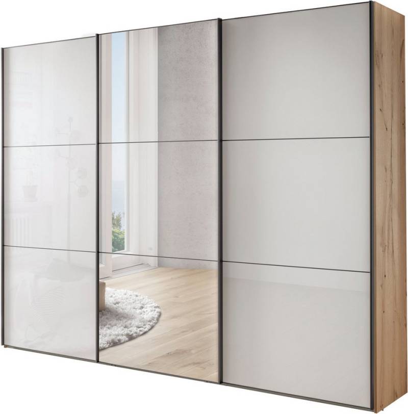 WIEMANN Schwebetürenschrank Phoenix, Made in Germany, modernes Design, Highlight, Blickfang (Viele Farbkombinationen, in 4 Breiten und in 2 Höhen erhältlich) maximaler Staurraum, inkl.Einlegeböden, Wäscheböden u. Dämpfer von WIEMANN