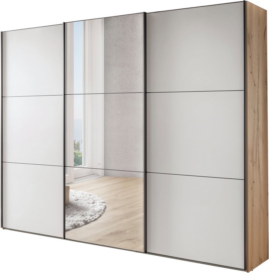 WIEMANN Schwebetürenschrank Phoenix, Made in Germany, modernes Design, Highlight, Blickfang (Viele Farbkombinationen, in 4 Breiten und in 2 Höhen erhältlich) maximaler Staurraum, inkl.Einlegeböden, Wäscheböden u. Dämpfer von WIEMANN