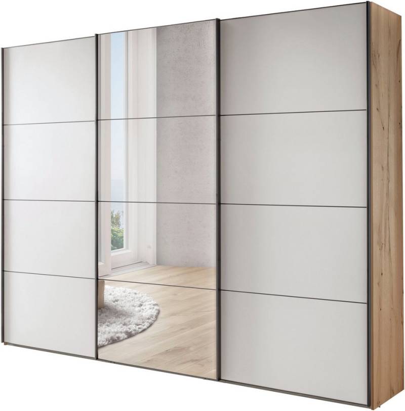 WIEMANN Schwebetürenschrank Phoenix, Made in Germany, modernes Design, Highlight, Blickfang (Viele Farbkombinationen, in 4 Breiten und in 2 Höhen erhältlich) maximaler Staurraum, inkl.Einlegeböden, Wäscheböden u. Dämpfer von WIEMANN