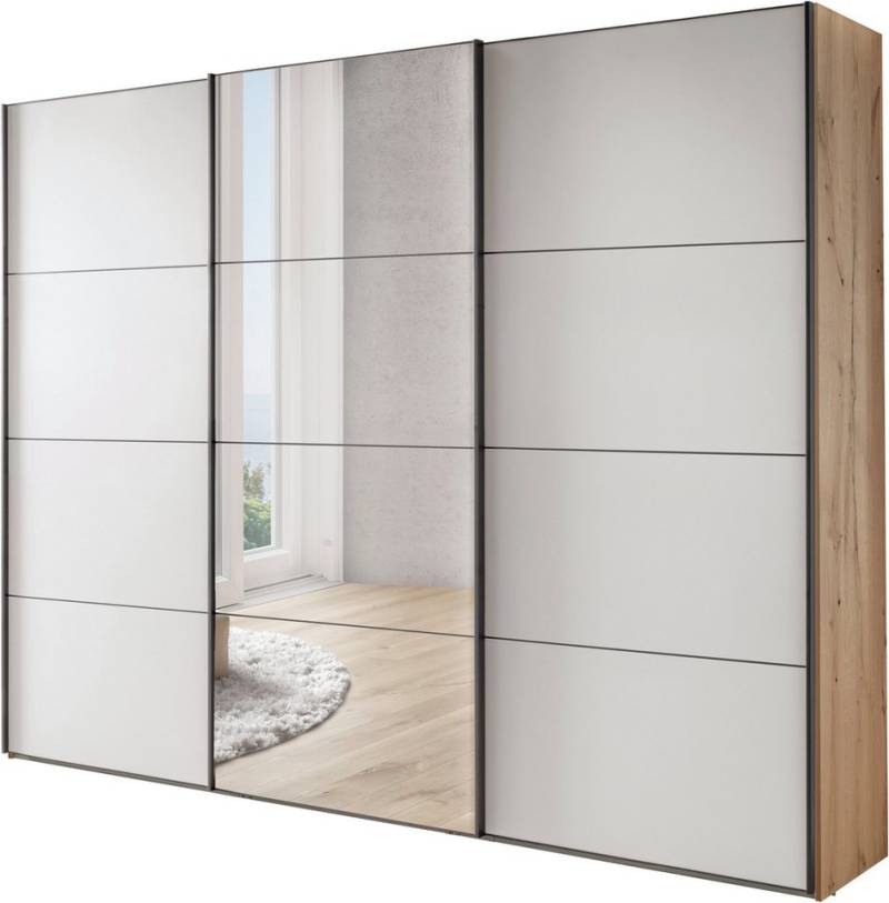 WIEMANN Schwebetürenschrank Phoenix, Made in Germany, modernes Design, Highlight, Blickfang (Viele Farbkombinationen, in 4 Breiten und in 2 Höhen erhältlich) maximaler Staurraum, inkl.Einlegeböden, Wäscheböden u. Dämpfer von WIEMANN