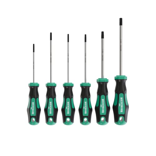 TX Schraubendreher Set für Torx Schrauben 6 tlg. mit ENSURE-Tip aus Q-50 Stahl von WIESEMANN 1893 I T10, T15, T20, T25, T30, T40 I Mit Magnetischer Spitze I 81147 von WIESEMANN 1893