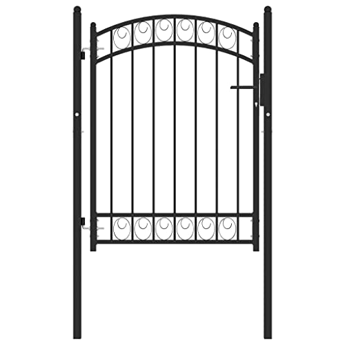 WIFESE 102x175 cm Schwarz Zauntor GartentüR Gartentor Gartenzaun Doppelstabmattenzaun Gartenzaun Komplettset Doppelstabmattenzaun Tor GartentüRschloss von WIFESE