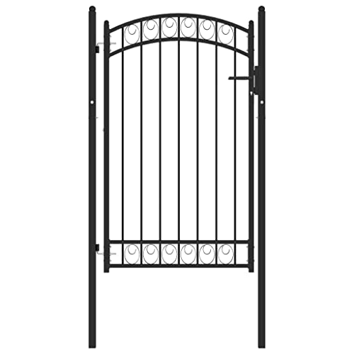 WIFESE 102x200 cm Schwarz Zauntor GartentüR Gartentor Gartenzaun Doppelstabmattenzaun Gartenzaun Komplettset Doppelstabmattenzaun Tor GartentüRschloss von WIFESE