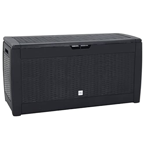WIFESE 119x48x60 cm Gartentruhe Garten Aufbewahrungsbox 310 L Auflagenbox Kissenbox Box mit Deckel Gartenboxen Storage Boxes Abschließbare Box Mülltonnenbox Polypropylen Anthrazit von WIFESE